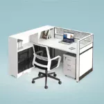 Single seater office workstation desk with file cabinet for sale Gallery Image